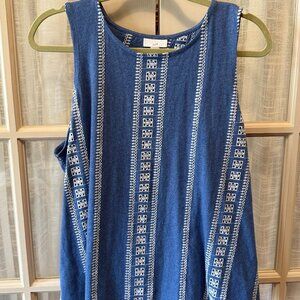 J. Jill Eyelet Tank Top with Split Back